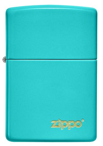 Classic Flat Turquoise Zippo Logo - All Materials